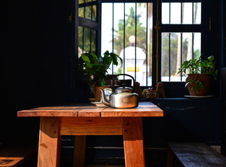 Interior of vintage coffee shop