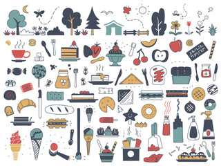 set of dessert and sweet icons