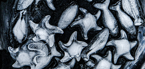 Ice cubes with shapes