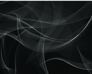  Abstract background with optical illusion wave. Black and white horizontal lines with wavy distortion effect for prints, web pages, template, posters, monochrome backgrounds and pattern