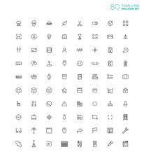Line art simple icon set for web and applications vector