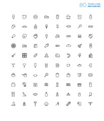 Line art simple icon set for web and applications vector