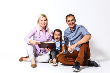 family using digital tablet laptop