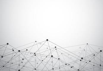 3D Abstract connecting dots and lines. Low Poly Connection science structure background. Vector illustration