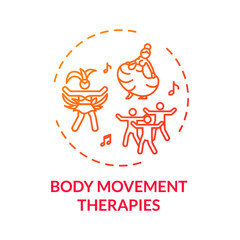 Body movement therapies concept icon. Alternative medicine, active lifestyle idea thin line illustration. Active exercises treatment, workout. Vector isolated outline RGB color drawing
