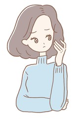 疑問　若い　女性　イラスト