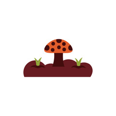 cute fungus plant flat style