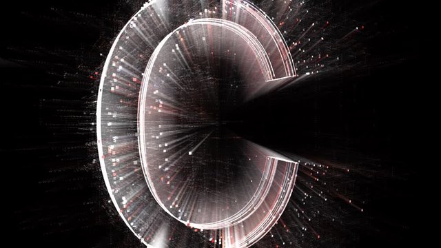4k C letter alphabet word tag cloud-computer code particle.The Matrix binary text design animation-changing from zero to one digits-abstract tech background.