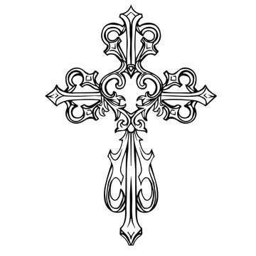 Cross icon. Hand drawn vector illustration