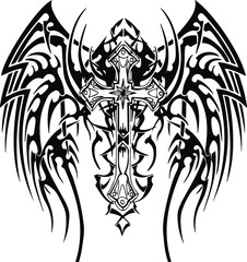 Cross icon. Hand drawn vector illustration