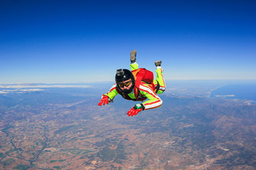 Travel. Launch of adventure. Brave men prefer extreme sport. The sky without borders.