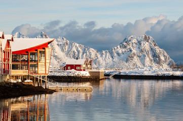 Svolvaer in winter, Lofoten, Norway