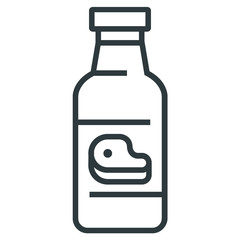 Barbecue sauce line icons on white background