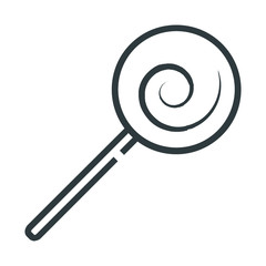 Candy lollipop line icon on white background
