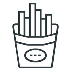 french fries line icon on white background