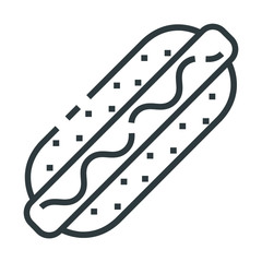 Hotdog line icon on white background