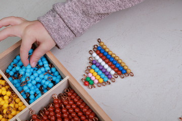 stairs made of colored beads