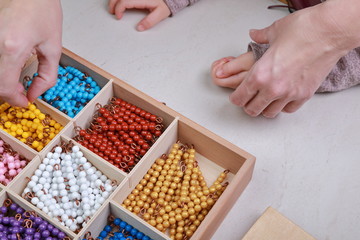 stairs made of colored beads