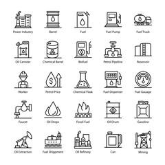  Oil Industry Line Icons Pack 