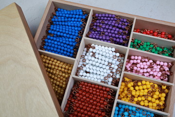 stairs made of colored beads