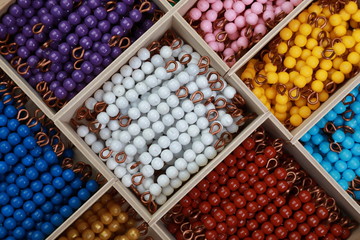 stairs made of colored beads