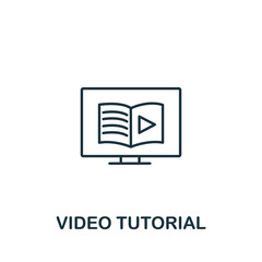 Video Tutorial icon from e-learning collection. Simple line element Video Tutorial symbol for templates, web design and infographics