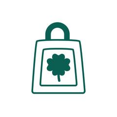 Obraz premium saint patricks day shopping bag with clover leaf line style