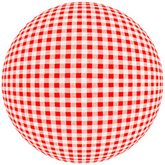 sph&egrave;re de tissu Vichy &agrave; petits carreaux rouges