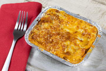 plat individuel de lasagnes à la bolognaise 