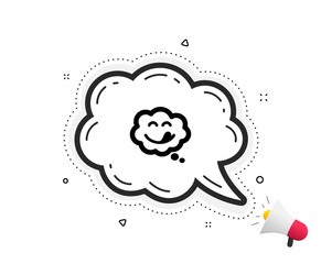 Yummy smile icon. Quote speech bubble. Emoticon with tongue sign. Comic speech bubble symbol. Quotation marks. Classic yummy smile icon. Vector