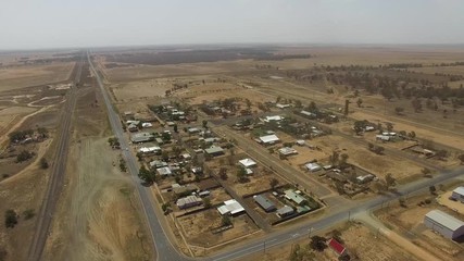 Small town in the middle of drought affected country in Australia