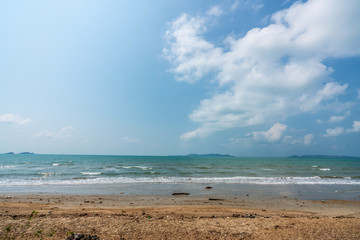 beautiful blue sky tropical paradise coast beach ocean summer sea view at Samed Island, Rayong, Koh Samet, Thailand.