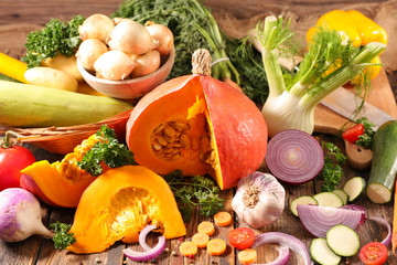 raw vegetable composition-health food selection