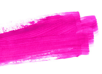 Pink hand drawn paint texture on white background