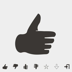 thumbs up icon vector illustration and symbol for website and graphic design