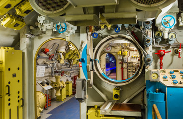Interior of Russian submarine - Moscow museum