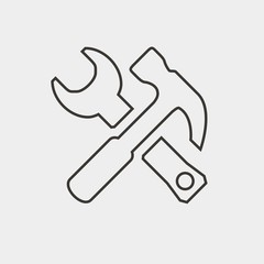 hammer amd wrench icon vector illustration and symbol for website and graphic design