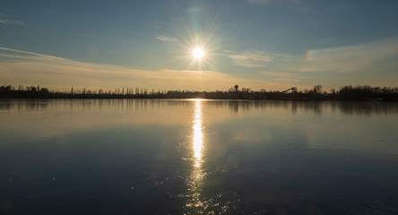 Fototapeta na wymiar Velke Kalisovo jezero lake near Bohumin town in Czech republic