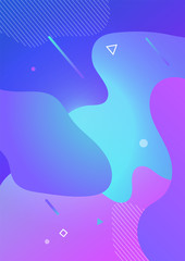 Abstract fluid flat design gradient background vector