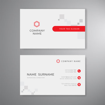 Minimal design white business card clean vector template