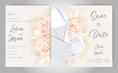 Watercolor Floral Wedding Invitation Card Template