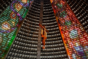 Сrucifixion of Jesus Christ in church.