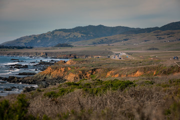 Big Sur highway views along California's coastline, United States.