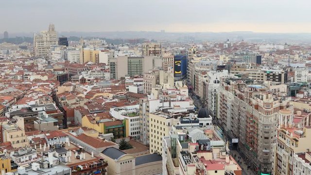 Aerial view of the center of Madrid.