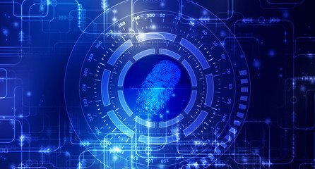 Fingerprint Scanning Technology Concept 2d Illustration