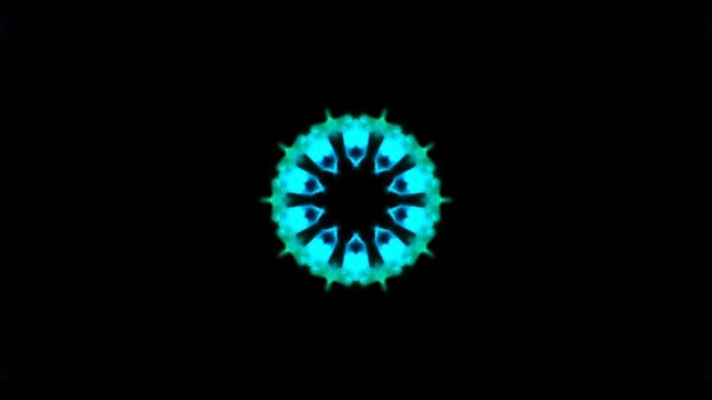 Motion symmetrical colorful kaleidoscope pattern