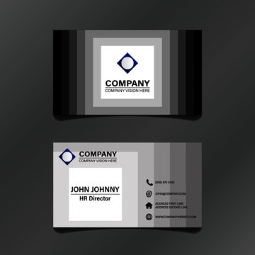 Black and White Stack Square Business Card
