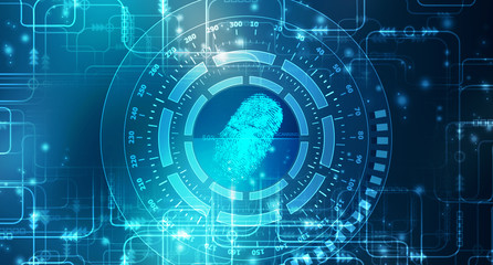 Fingerprint Scanning Technology Concept 2d Illustration