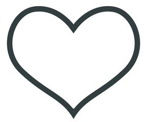 Gray Heart Line Icon On a white background