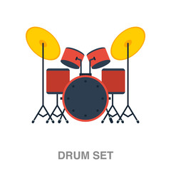 drum set flat icon on white transparent background. You can be used black ant icon for several purposes.